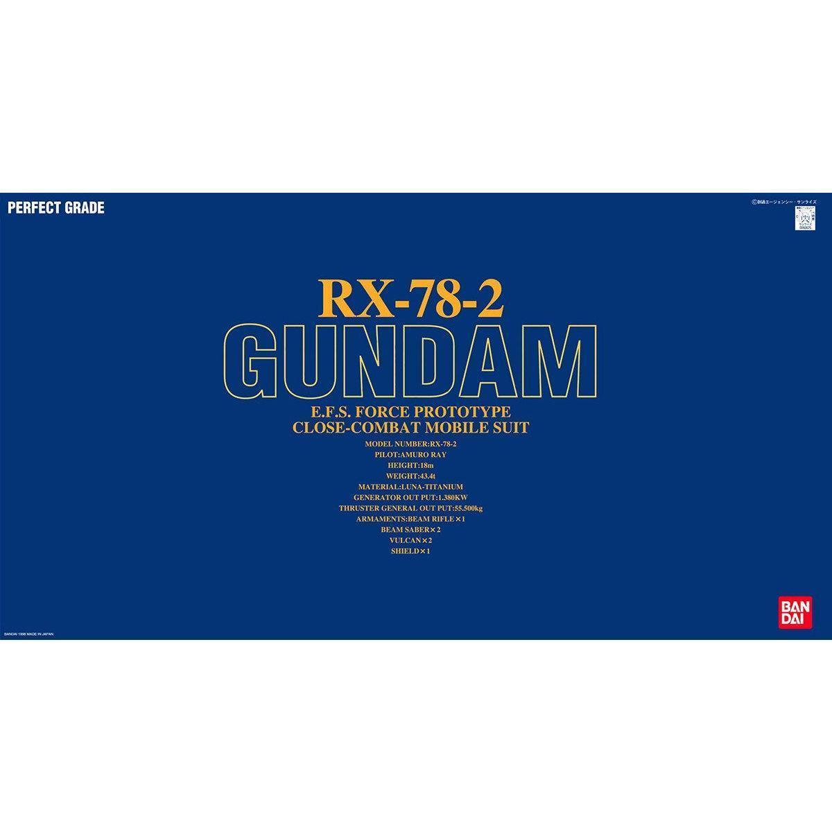 バンダイ　バンダイ　［廃版］ＰＧ　１／６０　ＲＸ－７８－２　ガンダム　　４９０２４２５６０６２５５